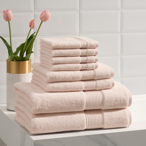 Ted Baker 8-Pc Towel Set, 2 Bath 2 Hand 4 Washcloths 100% Cotton Blush Pink - color: Blush, size: 8 pc Towel Set - 2 Bath, 2 Hand, 4 Washcloths