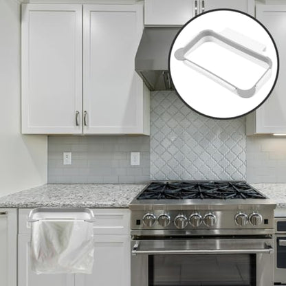 Hanging Trash Bag Holder Over the Drawer Kitchen Garbage Bag Rack | Under Sink Trash Can Plastic Cupboard Door Mounted Holder Recycle Bin for Kitchen Grey