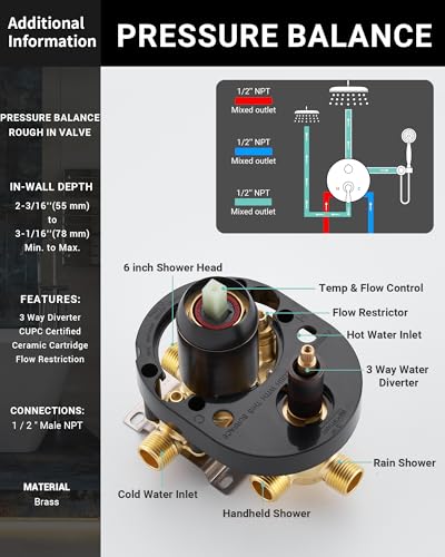 DASAN Antique Dual Shower Head Faucet Set, Oil Rubbed Bronze Dual Rain Shower Head System Complete Double Head Shower Fixture Combo, 9'' & 6'' Dual Rainfall Overhead Shower with Handheld, Valve & Trim - color: Oil Rubbed Bronze