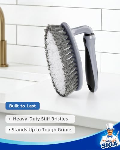 MR.SIGA Heavy Duty Scrub Brush with Comfortable Grip for Bathroom Shower | Strong bristles with effective scrubbing power, ideal for kitchen, bathroom, shower and everyday household cleaning.