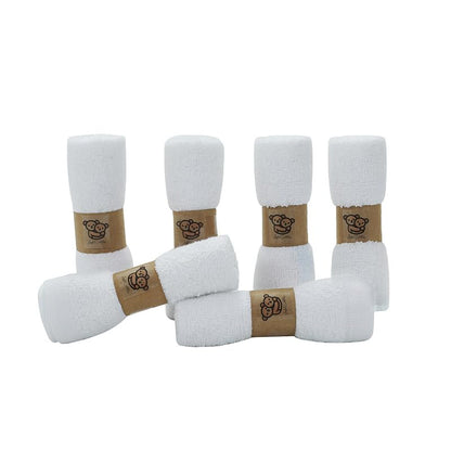 6 Pack Organic Baby Washcloths, Ultra Soft Premium Baby Bath Towels, Newborn Essentials Face Cloths, Perfect (Color - White)