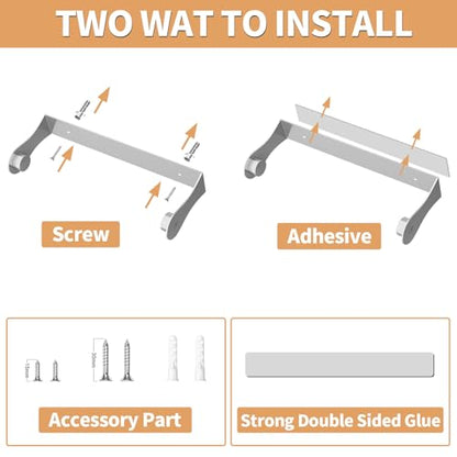 Paper Towel Holder Under Cabinet, Wall Mount Paper Towel Holder for Kitchen Bathroom, Stainless Steel, Adhesive or Screws, Silver - color: Silver