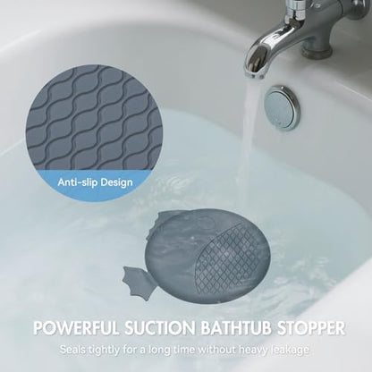 TRAPMATE Shower Drain Hair Catcher, 2.8" Bathtub Stopper Drain Strainer Kit | Easy Clean, Anti-Clogging, Fast Drainage, Anti-Slip, Reversible, No Rust, For Bathtub & Shower Drains, Small Size, Patented - color: Silver & Gray