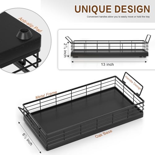 Toilet Paper Basket 2 Pack, 13 Inch Toilet Tank Basket with Handles, Black | 2PCS Bathroom Basket, Back of Toilet Basket, Toilet Tank Tray Toilet Organizer for Toilet Paper Storage Toiletries Essentials - color: Black
