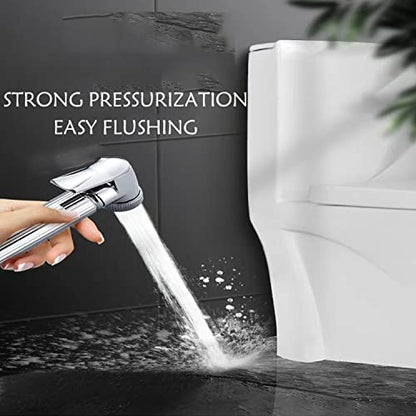 Solid Brass Handheld Bidet Sprayer Toilet-Adjustable Water Pressure Control with Bidet Hose for Feminine Wash Bidet Faucets Sprayer for Kitchen and Toilet Cleaning