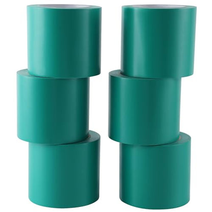 Lichamp 6 Rolls Vinyl Tape, Premium Safety Marking and Traffic Floor Marking Tape, Bundling, Social Distancing, 4 Inch x 36 Yards per Roll, 216 Total Yards, Green - color: Green
