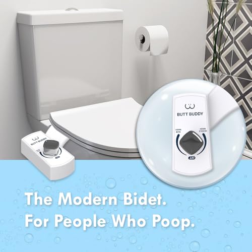 Butt Buddy - Bidet Toilet Seat Attachment & Fresh Water Sprayer (Easy to Install, Universal Fit, No Plumbing or Electricity Required | Self-Cleaning Nozzle, Adjustable Pressure Control, USA Stock)