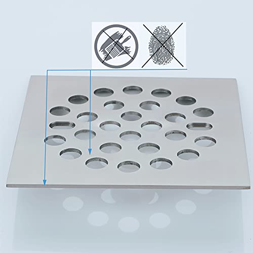 RRAJJ Square Improve 4-1/4 Inch(108mm*108mm) Screw-in Shower Floor Drain Grate Strainer (Brushed Nickel) - color: Brushed Nickel