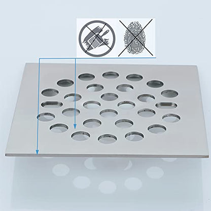 RRAJJ Square Improve 4-1/4 Inch(108mm*108mm) Screw-in Shower Floor Drain Grate Strainer (Brushed Nickel) - color: Brushed Nickel
