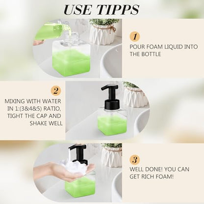 8.5 oz Foaming Soap Dispenser Plastic Foaming Pump Bottle, Refillable Dispenser with Plastic Pump, Empty Hand Bottles for Liquid Soap, Shampoo, Bathroom,Hotel,Restaurant (60, Transparent) - color: Transparent, size: 60