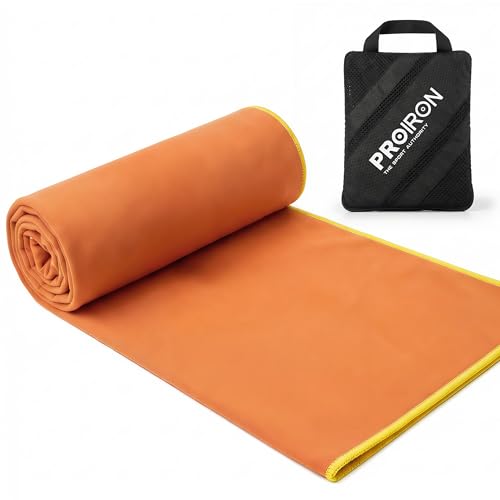 PROIRON Microfiber Towel,Quick Dry & Super Absorbent Towel,Travel & Gym & Camping Towel Lightweight for Swimming,Beach,Gym Shower,bath-79 x39“ - color: Orange, size: 79"x39“