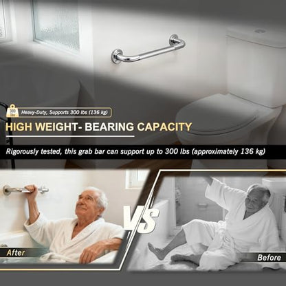 supregear Grab Bars for Bathtubs and Showers, Anti Slip Bathroom Grab Bars for Seniors, 304 Stainless Steel Safety Shower Handle, Toilet Handicap Elderly Assist Bathroom Wall Handle, 14 inch - size: 14 Inch