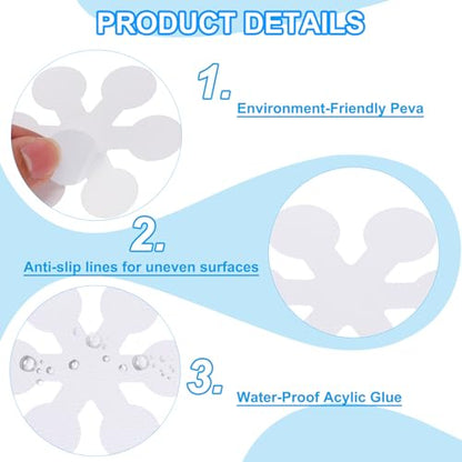PATIKIL Bathtub Non Slip Stickers 3.15x3.15 Inch, 12 Pack Snowflake Safety Shower Floor Anti Slip Stickers with Adhesive Decals Scraper for Bath Tub Shower Floor Stair, White - color: White