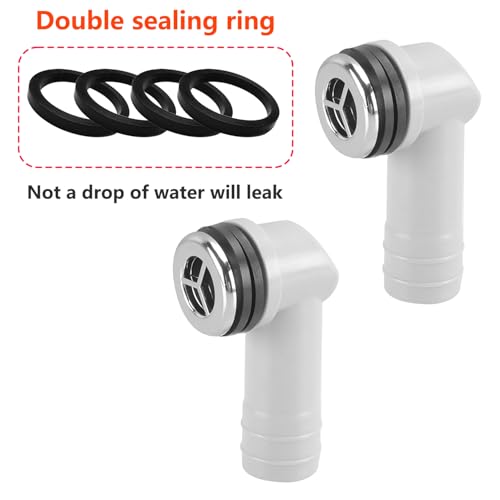 QRITY 2 Pack Round Overflow Head Sink Overflow Tube For Ceramic Marble Bathroom Kitchen Sink Accessories 29x29mm - style: Style-C