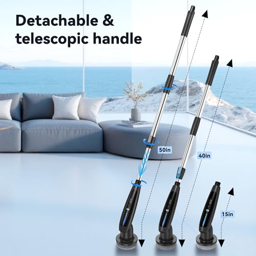 Electric Cleaning Brush - 10-in-1 IPX7 Full Waterproof Electric Spin Scrubber with LED Display, Gravity Sensing Dual Speed Adjustment, Suitable for Bathrooms, Kitchens, Sinks, Tiles, Cars