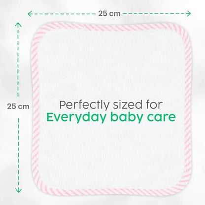 San Francisco Baby Washcloths for Newborn — Rayon from Bamboo Washcloths, Baby Wash Cloths Soft, Wash Cloths for Babies, Baby Wash Cloth — 6 Pieces, Pink - color: Pink
