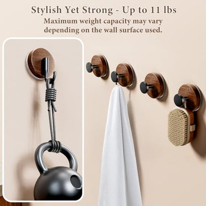 LAYUKI Suction Cup and Adhesive Tape Double Locking Hook,Wall Hook,Towel Hook, Shower Hook,for Bathroom,Kitchen,Loofah, Towel,Coat,Heavy Duty,Waterproof & Rustproof,Reusable(Dot Shape, 2 Counts)