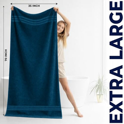 DAN River 2 Pack Bath Sheets Extra Large 35x70, Large Bath Towels for Adults, XL Oversized Heavy Duty Towel Set, 600 GSM 100% Ring Spun Cotton, Soft Quick Dry, Blue Opal - color: Blue Opal, size: Bath Sheet 35x70" (PK 2)