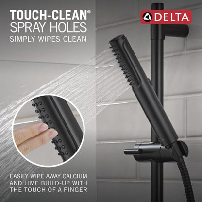 Delta 2-Setting Matte Black Wall Mount Handheld Shower Head with ProClean Spray, Hand Held Shower Head and Hose with High Pressure Spray, Matte Black 51537-BL - color: Matte Black