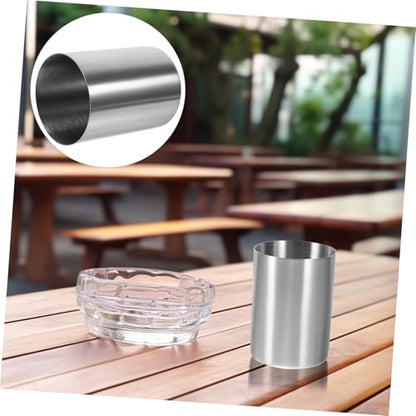 UKCOCO Stainless Steel Tumbler Cup Multi Use Bathroom Gargle Cup Beverage Holder for Home Travel Party Silver Smooth Surface Easy Clean