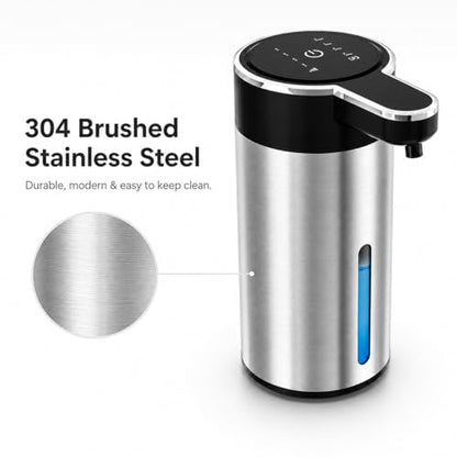 Automatic Liquid Soap Dispenser, Touchless Stainless Steel (Black, Liquid) | 13.5 oz Capacity, 4 Adjustable Levels, USB Rechargeable Liquid Soap Dispenser for Bathroom and Kitchen - color: Black, size: Liquid