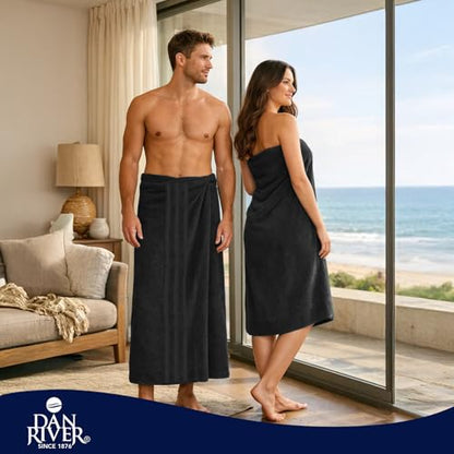 DAN River 2 Pack Bath Sheets Extra Large 35x70, Large Bath Towels for Adults, XL Oversized Heavy Duty Towel Set, 600 GSM 100% Ring Spun Cotton, Soft Quick Dry, Black - color: Black, size: Bath Sheet 35x70" (PK 2)
