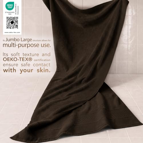 Cotton Paradise 100% Cotton Turkish Towel Set, Soft Absorbent Quick Dry, 2 Piece 35x70 Bath Sheet Set, Chocolate Brown - color: Chocolate Brown, size: 35"x70"