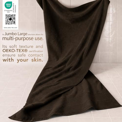 Cotton Paradise 100% Cotton Turkish Towel Set, Soft Absorbent Quick Dry, 2 Piece 35x70 Bath Sheet Set, Chocolate Brown - color: Chocolate Brown, size: 35"x70"