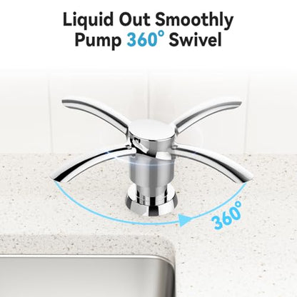 Kitchen Sink Soap Dispenser Chrome, Lotion Dispenser, ABS Dispenser Built-in Pump Head with 17 oz PET Bottle, Refill from Top - color: Chrome, style: 17oz Bottle
