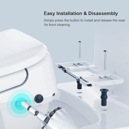 R&T V303 Electric Bidet Seat, Auto-Open Elongated Toilet Seat, Instant Warm Water, Adjustable Heated Seat, Air Dryer, Night Light, Remote Control, Bidet Attachment for Toilet - color: V303 ● Luxy/Auto Open