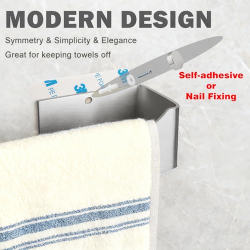 Self Adhesive Hand Towel Holder/Towel Ring,Stainless Steel Hand Towel Bar Rustproof Stick on Wall-Towel Rack for Bathroom/Kitchen (1, Brushed Nickel, 9 Inch) - color: Brushed Nickel