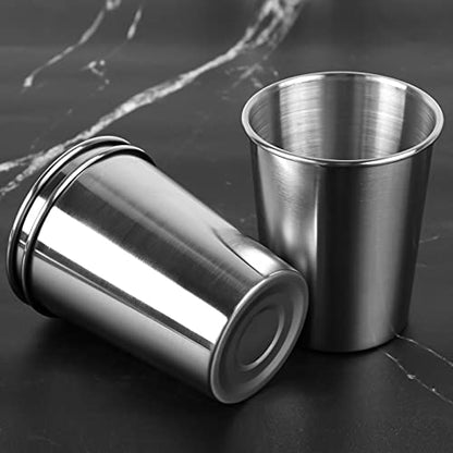 230ml Stainless Steel Cups Shatterproof Drinking Glasses, 3 Pack | 8 Ounce Drinking Cups Pint Metal