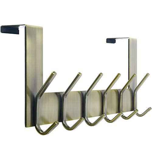 WEBI Over The Door Hooks for Hanging,Over The Door Towel Rack,Over Door Coat Hanger Over Door Coat Rack for Hanging Towels,Hats,Clothes,Behind Back of Bathroom,Bronze - color: Z Bronze, size: 1 Pack