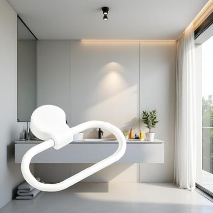 White Hand Towel Ring, Adhesive Towel Holder, Towel Rings for Bathroom Wall, Towel Ring Hand Towel Holder for Wall Mounted Round Towel Hanger, Hand Towel Holder for Bathroom
