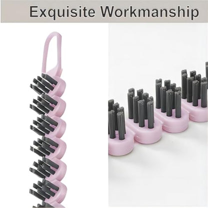Crevice Cleaning Brush Set Grout Scrub Cleaning Tools 3 Pcs Black/Pink - color: Black&pink