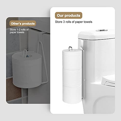 Bathroom Toilet Paper Roll Holder for 3 Roll Tissue（2 Pcs） | , Brushed Nickel,Over The Tank Toilet Paper Holder,Self Adhesive Toilet Paper Holder Storage Wall Mount,Stainless Steel - color: B:hold 3 Rolls Tissue(2pcs)