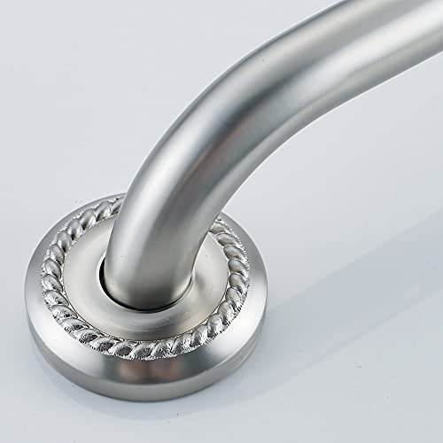 Anti Slip Shower Grab Bar, 24-Inch Toilet Textured Sturdy Hand Rail, Stylish Bathroom Armrest, Brushed Nickel Finish, Multi Function Assist Handle - color: Brushed Nickel, size: 24 Inch