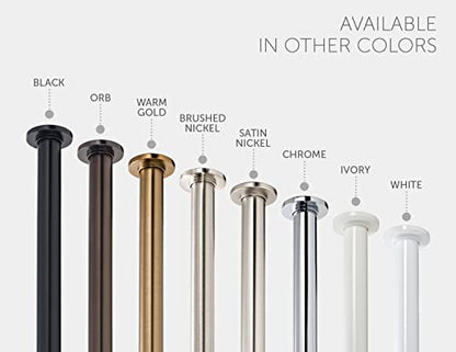 Ivilon Tension Curtain Rod - Spring Tension Rod for Small Windows or Shower, 16 to 24 Inch. White - color: White