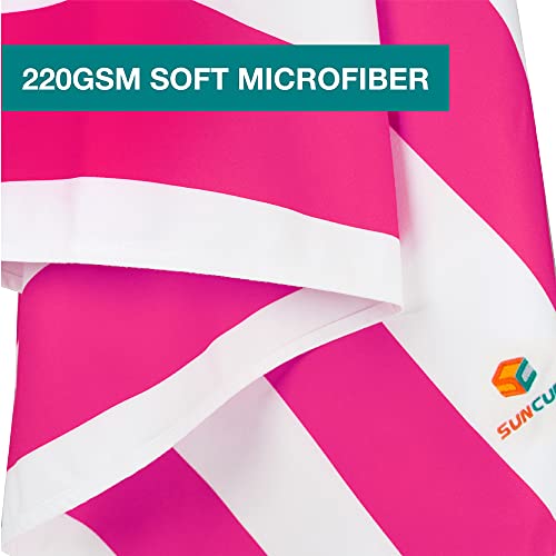 SUN CUBE Microfiber Beach Towel Quick Dry with Carry Bag, Pink 78x35 Inch | Quick Dry and Free Microfiber Towel, Lightweight Packable Swim Towel for Beach, Pool, Camping, Cruise, Travel - color: Pink, size: 78.00" x 35.00"
