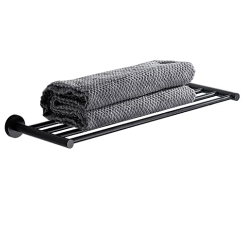 20 Inch Bathroom Towel Rack, Hotel Style Towel Racks for Bathroom Wall Mounted, Modern Towel Bar Rack, 2-Tier Towel Shelves, Black - color: Black, size: 20 Inches