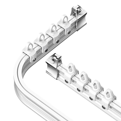 Flexible Curtain Track Cuttable, Bendable Curved Curtain Rails for Bay Window, Room Divider, RV-Shower, Wall/Ceiling Mount White Curtain Track System(Wall Mount,2m/6.6ft) - color: Wall Mount, size: 2m/6.6ft