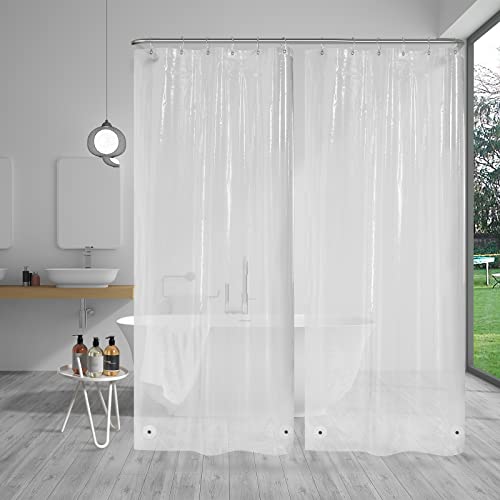 AmazerBath Small Shower Curtain Liner, 36x72 Stall Plastic Clear Shower Curtain Liner, PEVA Cute Narrow Shower Liner, Stand Up Shower Curtain Liners with 2 Magnets and 6 Rustproof Grommet Holes - color: Clear, size: 36"W x 72"L (Pack of 1)