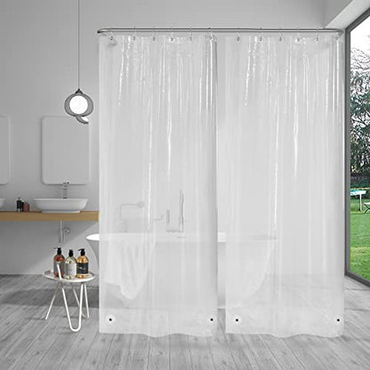 AmazerBath Small Shower Curtain Liner, 36x72 Stall Plastic Clear Shower Curtain Liner, PEVA Cute Narrow Shower Liner, Stand Up Shower Curtain Liners with 2 Magnets and 6 Rustproof Grommet Holes - color: Clear, size: 36"W x 72"L (Pack of 1)
