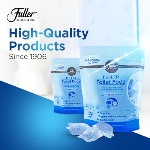 Fuller Brush Toilet Bowl Cleaner Pods - Water Soluble Tablet Cleansers, Cleans Descales & Refreshes Bathroom Toilets Removes Odors Soils & Stains Light Fresh Scent Ideal for Homes & Businesses 1-Pack - size: 24 Count (Pack of 1)