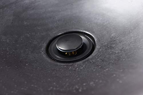 SUMERAIN Pop Up Drain Stopper with Overflow, Matte Black Finish | Solid Brass, Bathroom Sink Drain, Tool-Free Installation - size: S7306O