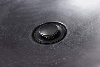 SUMERAIN Pop Up Drain Stopper with Overflow, Matte Black Finish | Solid Brass, Bathroom Sink Drain, Tool-Free Installation - size: S7306O