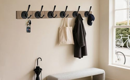 TOFIIGREM Matte Black Wall Hooks, 4 Pack Heavy Duty Coat Towel Hook Metal Double Backpack Hook Wall Mounted, Bath Towel Hooks for Entryway Cubicle Bathroom Closet Garage - color: Black, size: 4 Pack