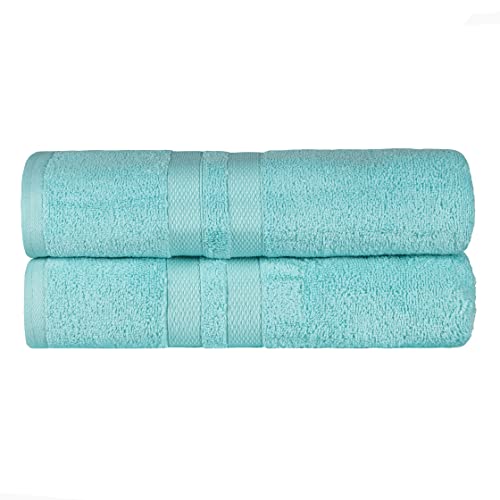 Superior Ultra-Soft 2-Piece Cotton Bath Sheet Set, Perfect for Bathroom Decor, Shower, Spa, Gym, Guest Room, Home Essentials, Daily Use, Soft, Absorbent, Oversized Body Towels - Cyan - color: Cyan, size: Bath Sheet (2-Pack)