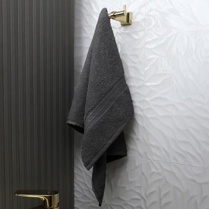 Hand Towels Set of 4 - Terry Cloth & Absorbent, Large (16"x 28") 100% Cotton, Soft, Cozy - Versatile, Perfect as Cozy Hand Towel Set, Hotel Quality Towels, Face Cloths - Anthracite - color: Anthracite