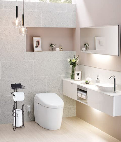 SunnyPoint Bathroom Heavyweight Toilet Tissue Paper Roll Storage Holder Stand with Reserve and Shelve, The Reserve Area Has Enough Space to Store Mega Rolls. (Bronze) - color: Orb
